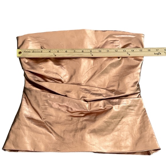 Zara Rose Gold Metalic Tube Top - Picture 5 of 10